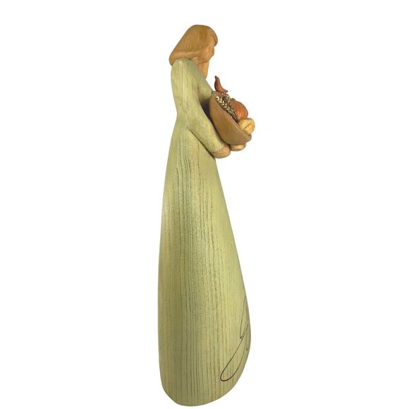 Hallmark GATHER TOGETHER FIGURINE Woman in Green Dress With Harvest Basket 13.5" - Picture 4 of 8